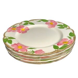 Franciscan Desert Rose Dinner Plates Set of 5 Pink Floral Made in USA 10.5 Inch
